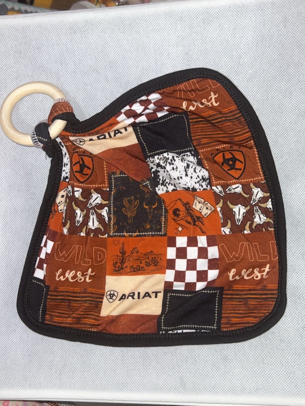 Ariat Wild West Patchwork Orange Baby Bamboo Lovey